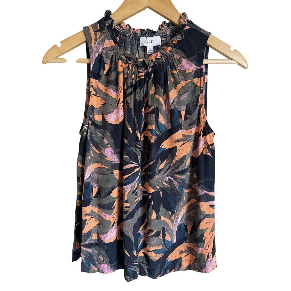 Evereve Sleeveless Ruffle Neck Blouse
